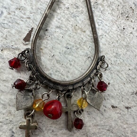 Vintage Rustic Charm Heart And Cross Earring - Picture 2 of 6